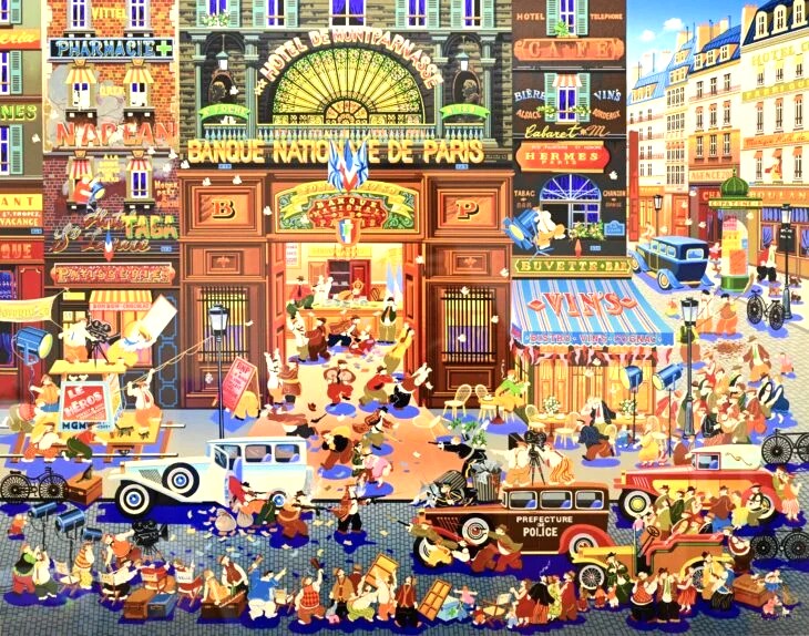 ヒロ・ヤマガタの絵画作品　タイトルは、泥棒伝説